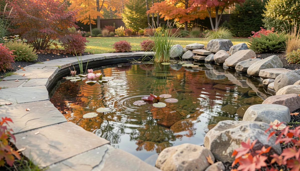 A rectangular pond with dimensions 16 by 10 feet and 2.5 feet deep