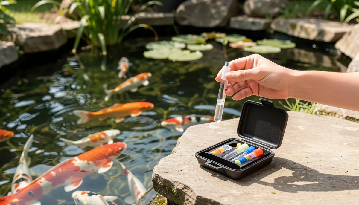 What should pH and KH be in a koi pond?