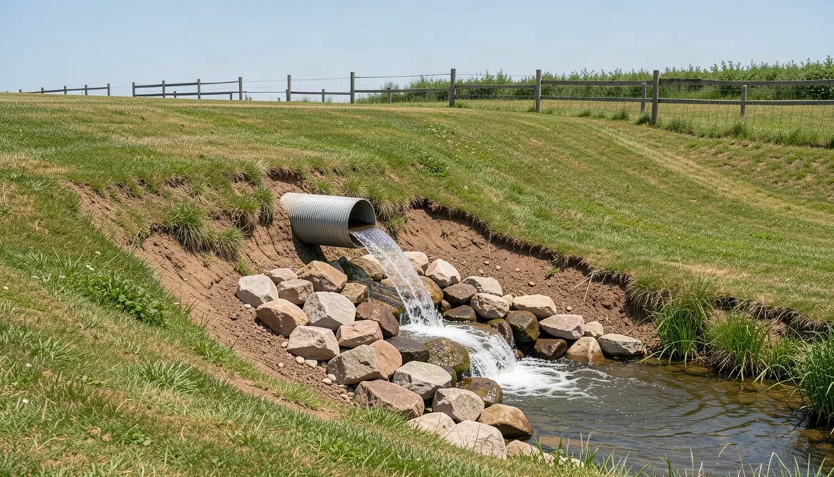 Dam pipe, spillway or siphon: which your pond needs, and how big